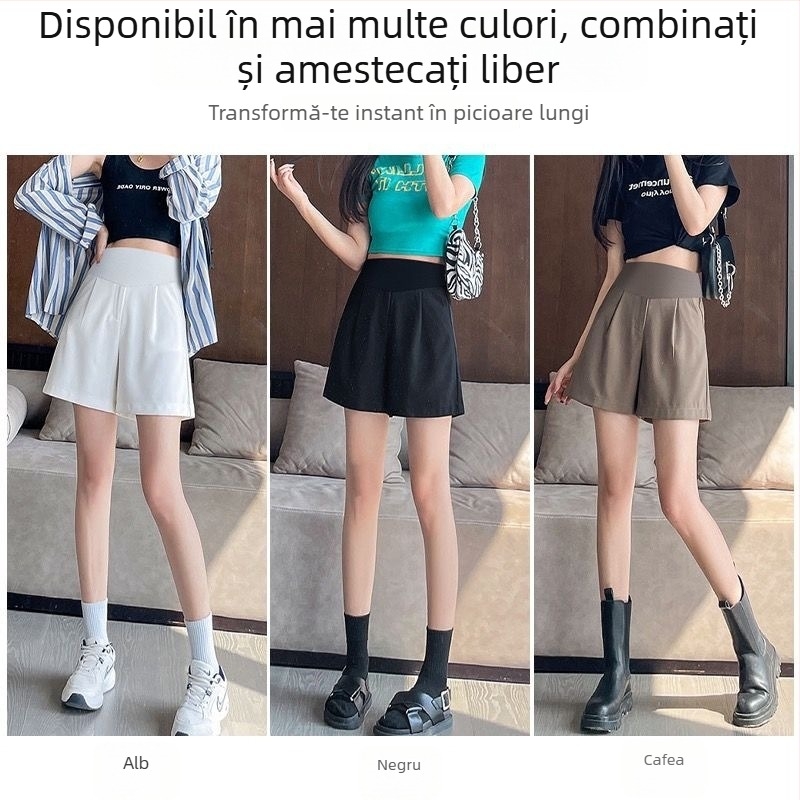 Pantaloni maternitate capri pentru vară, țesătură subțire, susținere abdominală, poliester 90–95%