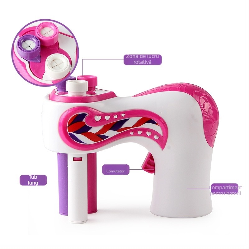 Mașină automată pentru împletit părul cu trei șuvițe, jucărie, din plastic, pentru copii 7–14 ani, funcție de simulare, Qi Le Toy