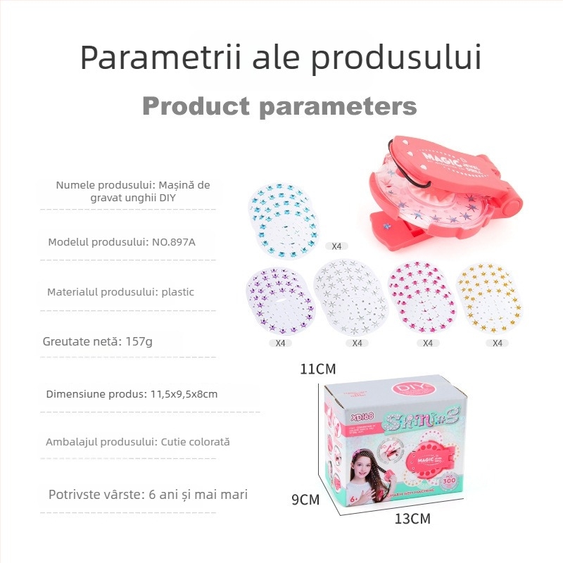 Mașină automată pentru împletit părul cu trei șuvițe, jucărie, din plastic, pentru copii 7–14 ani, funcție de simulare, Qi Le Toy