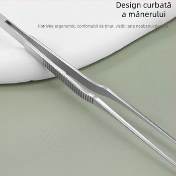 Pensetă pentru curățarea canalului auditiv, vârf fin cu dinți de crocodil, din oțel inoxidabil 420J2, pachet de 500 buc