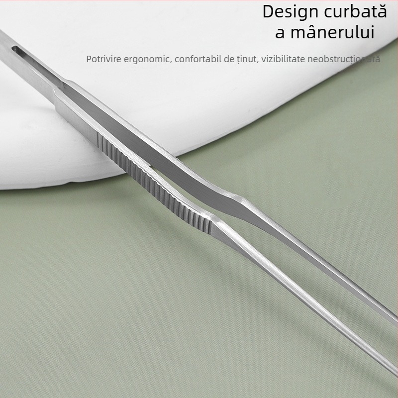 Pensetă pentru curățarea canalului auditiv, vârf fin cu dinți de crocodil, din oțel inoxidabil 420J2, pachet de 500 buc