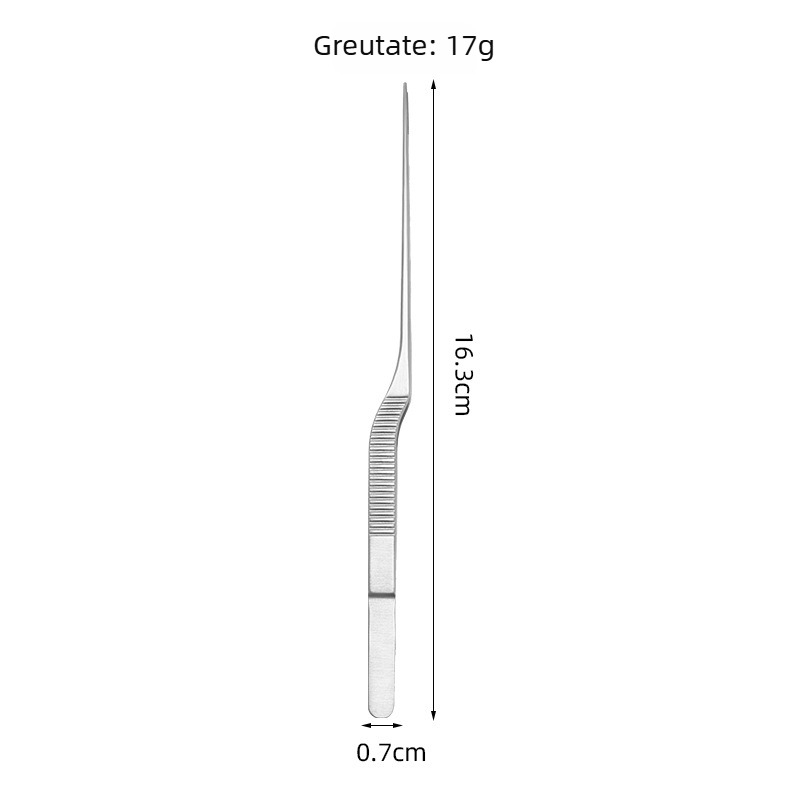 Pensetă pentru curățarea canalului auditiv, vârf fin cu dinți de crocodil, din oțel inoxidabil 420J2, pachet de 500 buc