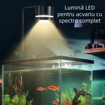 Lampa LED pentru acvariu cu spectru complet, aliaj de aluminiu, 16W, reglaj în trei culori, controlul algelor și iluminare pentru plante acvatice