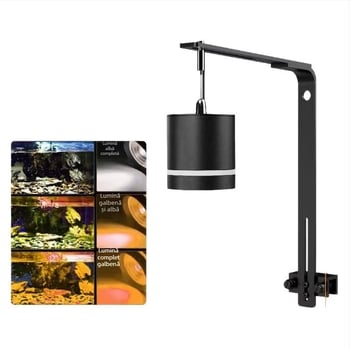 Lampa LED pentru acvariu cu spectru complet, aliaj de aluminiu, 16W, reglaj în trei culori, controlul algelor și iluminare pentru plante acvatice