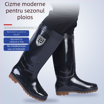 Ghete de ploaie din PVC, tibie înaltă, respirante și încălzite, antiderapante