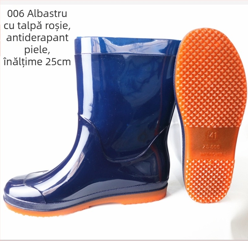 Ghete de ploaie din PVC, tibie înaltă, respirante și încălzite, antiderapante
