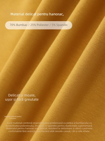 Pulover din amestec de bumbac, mâneci lungi, guler rotund, model solid, croială lejeră, top sport de toamnă