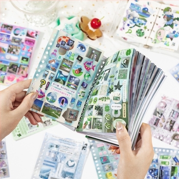 Leisurely carte cu autocolante, hârtie lucioasă, stil dream-core wind, pentru jurnal și decorarea huselor de telefon, colaj Guka, cod de fabricație 40124437111