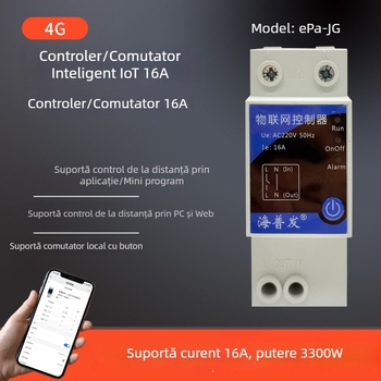 Comutator IoT digital cu temporizator și întrerupător – control de la mobil și PC, AC 48–260V, panou PC ignifug, marcă Hperfor