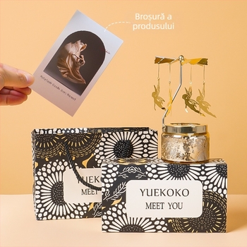 Felinar rotativ pentru lumânări, cilindric, lumânare parfumată din ceară de soia, făcut manual