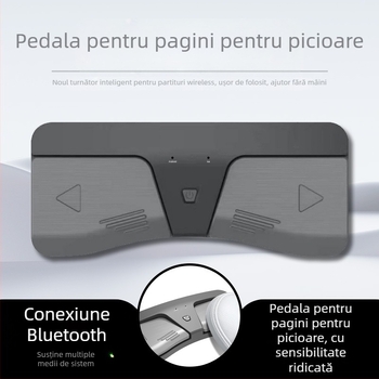 Întoarcător pedal pentru pagini muzicale pentru claviaturi electronice, carcasă ABS, model Music translator, ambalaj în cutie de carton