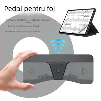 Întoarcător pedal pentru pagini muzicale pentru claviaturi electronice, carcasă ABS, model Music translator, ambalaj în cutie de carton