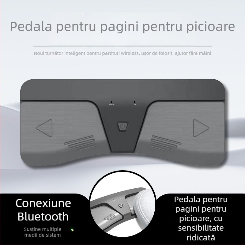 Întoarcător pedal pentru pagini muzicale pentru claviaturi electronice, carcasă ABS, model Music translator, ambalaj în cutie de carton