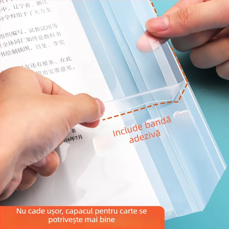 Set de acoperiri transparente pentru manuale de gimnaziu, material PP, pentru clasele 7–9