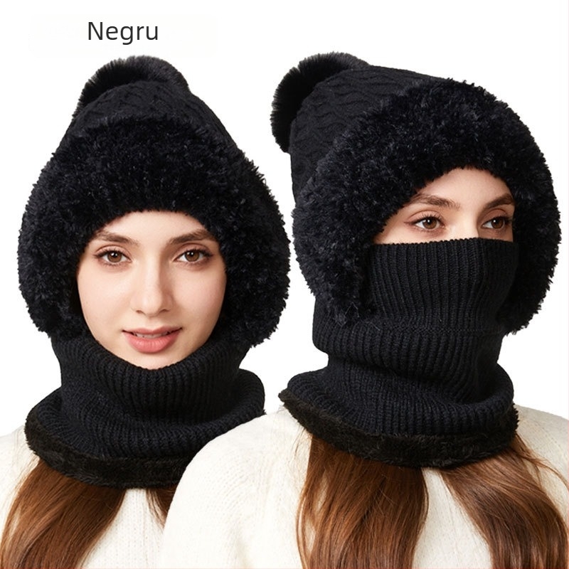 Set tricotat pălărie și fular, cu elasticitate ridicată - acrilic; culoare solidă; pentru femei adulte; iarnă