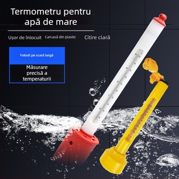 Termometru pentru apă de mare cu corp din plastic/ oțel inoxidabil și manșon protector – termometru plutitor pentru acvacultură, Codul produsului 150, Clasă superioară