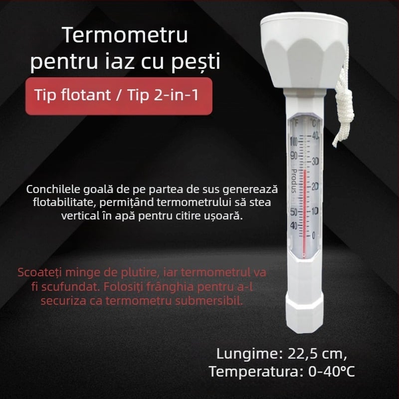 Termometru pentru iaz koi – termometru plutitor pentru iaz, piscină și grădină