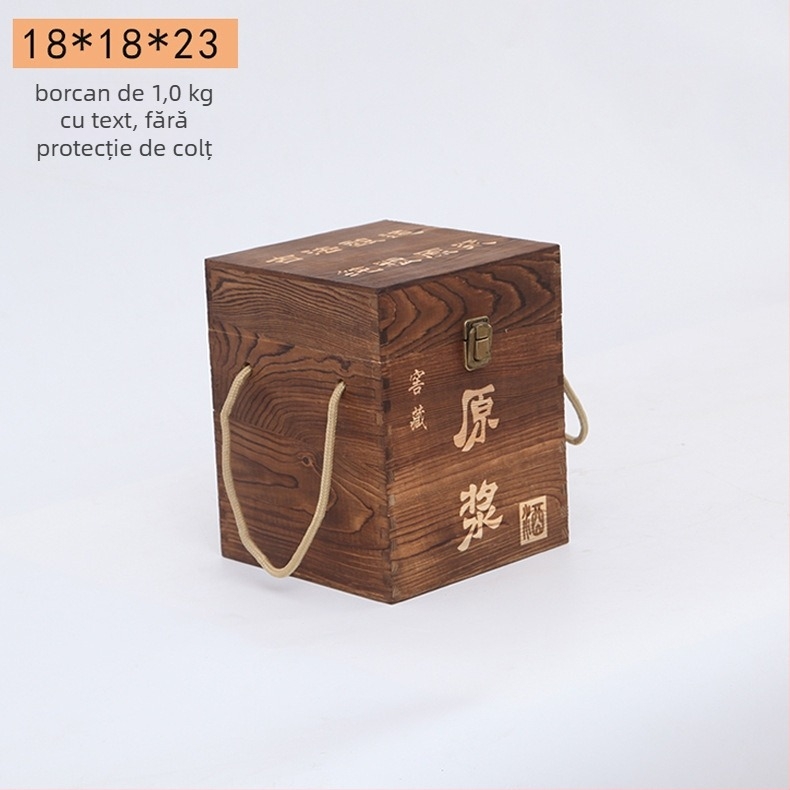 Cutie din lemn pentru vin pentru două sticle, gravată, lemn natural, interior personalizabil, model JXQ509