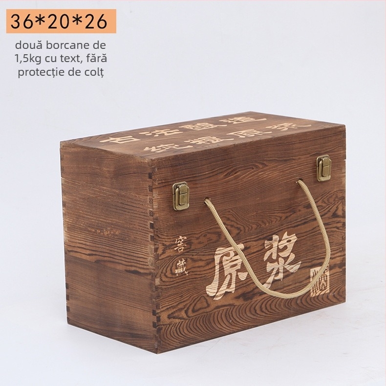 Cutie din lemn pentru vin pentru două sticle, gravată, lemn natural, interior personalizabil, model JXQ509