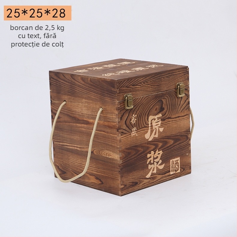 Cutie din lemn pentru vin pentru două sticle, gravată, lemn natural, interior personalizabil, model JXQ509