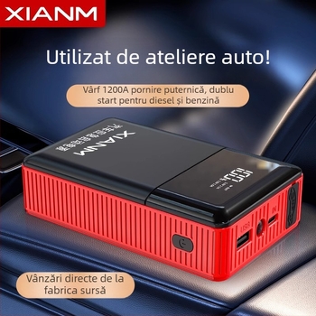 Xenon Pornire de Urgență pentru Mașină 12V | 600A vârf curent | Power Bank portabil | Protecție Inteligentă | Certificări CE/MSDS/UN38.3