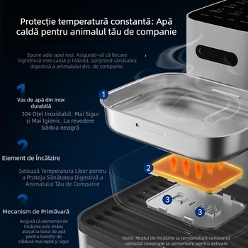 Dispenser de apă pentru animale de companie cu control prin aplicație, design detașabil, potrivit pentru câini și pisici, greutate 1,8 kg