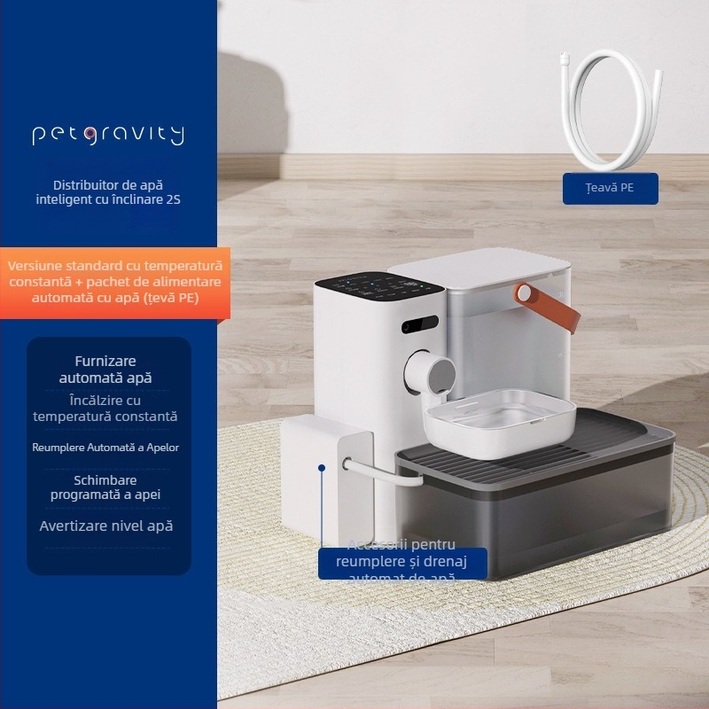 Dispenser de apă pentru animale de companie cu control prin aplicație, design detașabil, potrivit pentru câini și pisici, greutate 1,8 kg