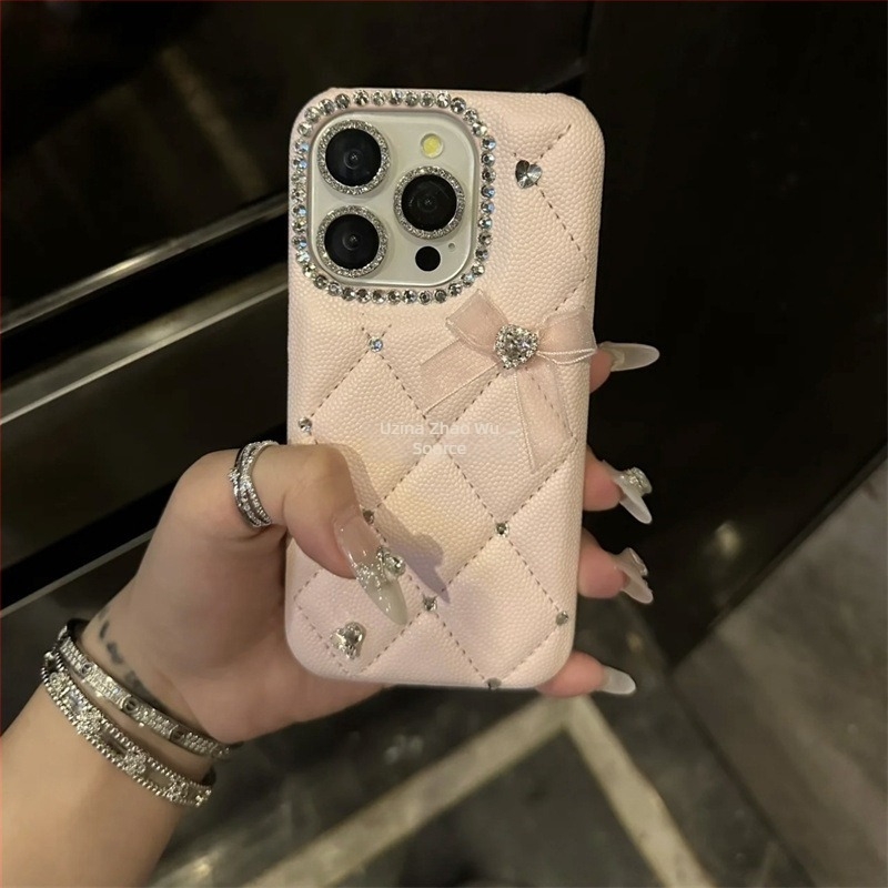 Carcasă pentru iPhone 16 Pro cu design cu diamant strălucitor în carouri, brand ZHAOWU, stil Simplu, material Film (Brand: ZHAOWU; Stil: Simplu; Material: Film; Meșteșug: Altul)