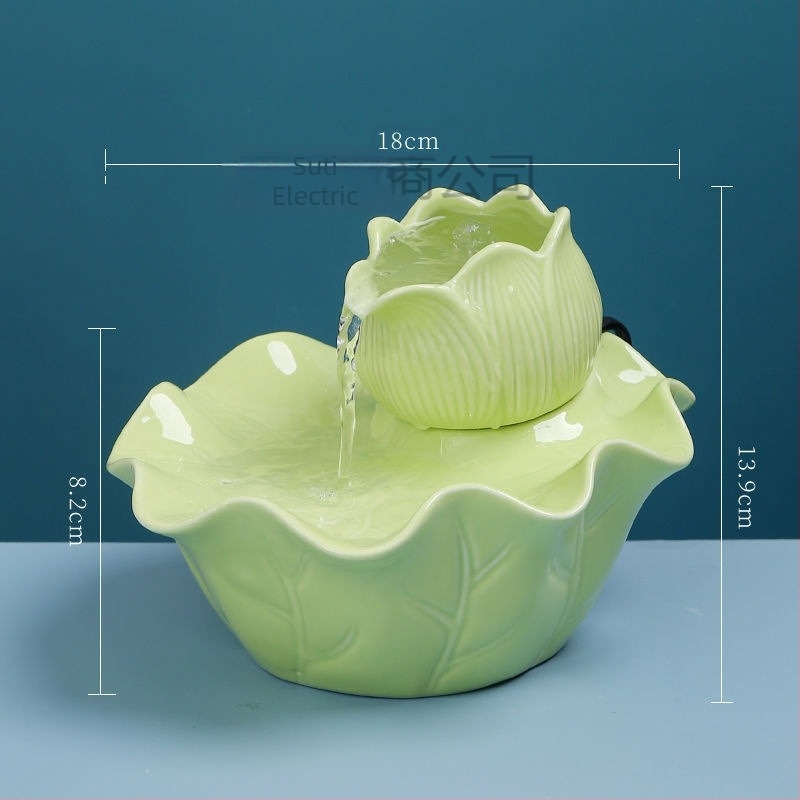 Fântână ceramică automată pentru pisici, apă circulantă, alimentare USB, nedemontabilă