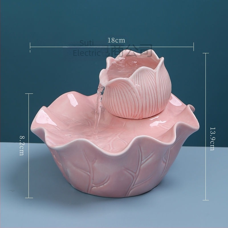 Fântână ceramică automată pentru pisici, apă circulantă, alimentare USB, nedemontabilă