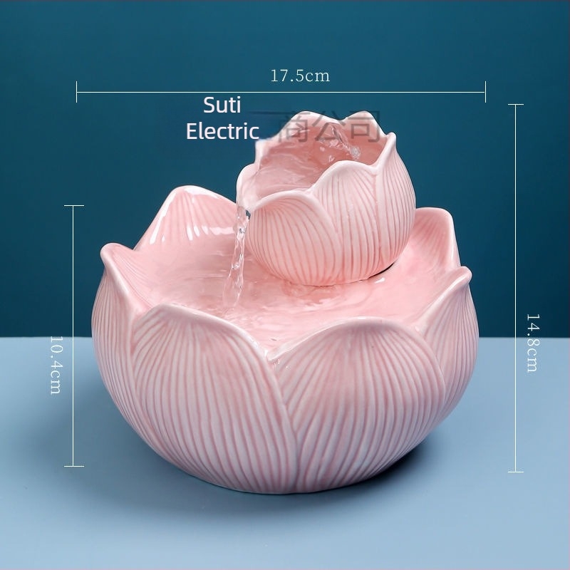 Fântână ceramică automată pentru pisici, apă circulantă, alimentare USB, nedemontabilă