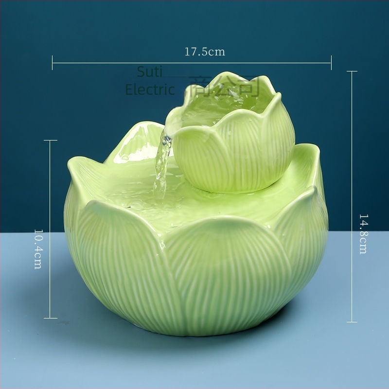 Fântână ceramică automată pentru pisici, apă circulantă, alimentare USB, nedemontabilă