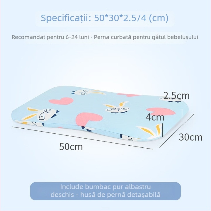 Perne din latex natural pentru copii — husă din bumbac 100%, formă extraterestră, conținut de latex 90%+