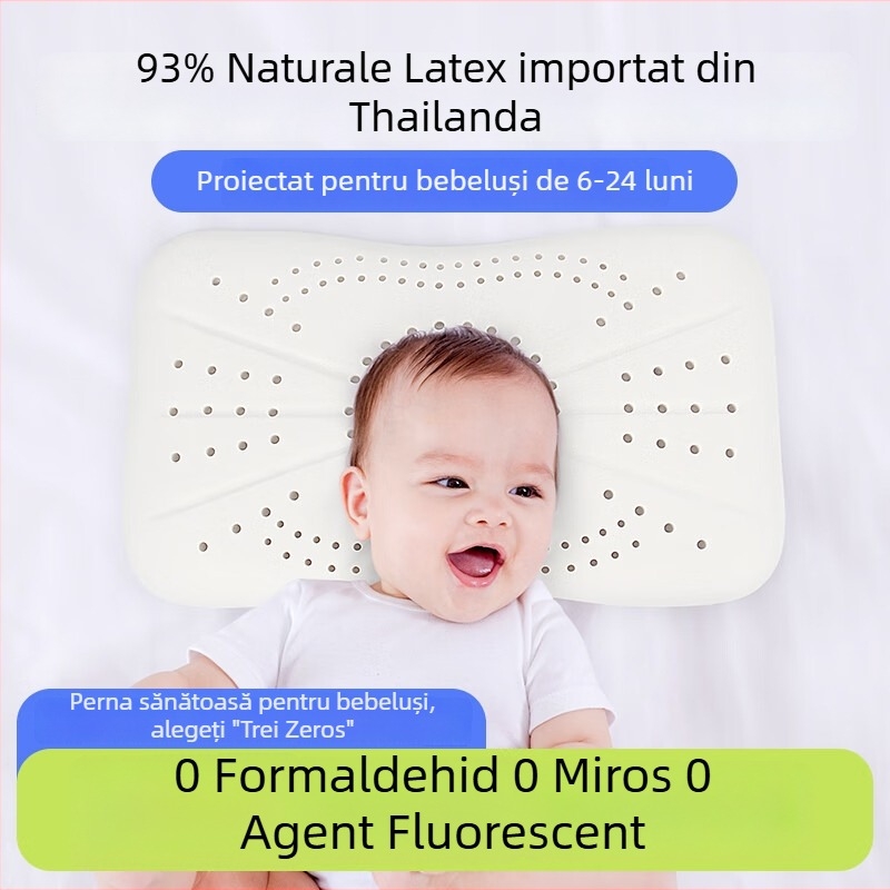 Perne din latex natural pentru copii — husă din bumbac 100%, formă extraterestră, conținut de latex 90%+