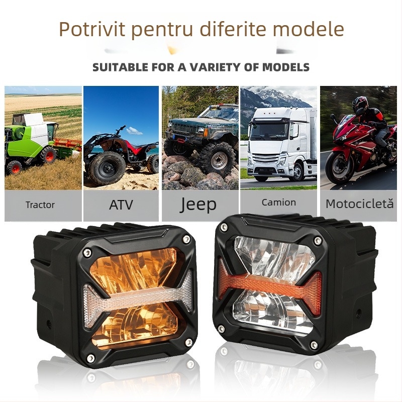 Proiector LED pentru off-road, 40W, 12-80V, 8000 lm, 4000-6500K, durată de viață 50000 h