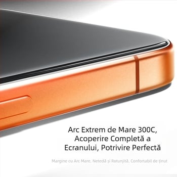 Protecție ecran din sticlă temperată pentru iPhone 14 Pro Max — claritate HD, muchii ultra-curvate, acoperire completă, praf rezistent, anti-amprentă, anti-cadere, protecție a confidențialității, margini electroplate