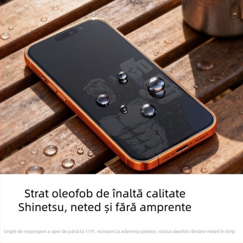 Protecție ecran din sticlă temperată pentru iPhone 14 Pro Max — claritate HD, muchii ultra-curvate, acoperire completă, praf rezistent, anti-amprentă, anti-cadere, protecție a confidențialității, margini electroplate