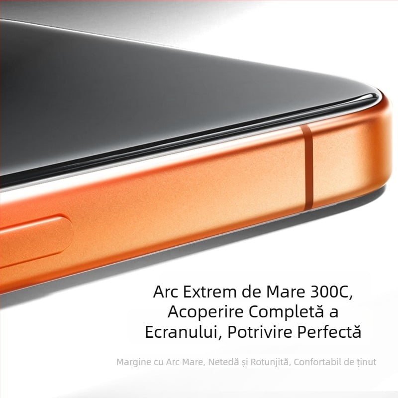 Protecție ecran din sticlă temperată pentru iPhone 14 Pro Max — claritate HD, muchii ultra-curvate, acoperire completă, praf rezistent, anti-amprentă, anti-cadere, protecție a confidențialității, margini electroplate