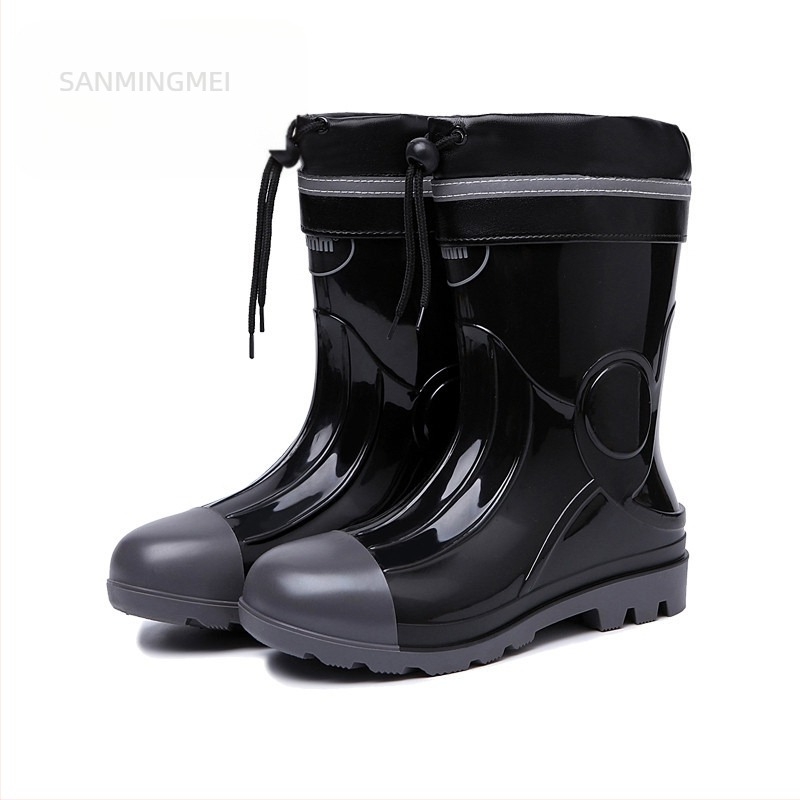 Cizmă de ploaie pentru bărbați, până la gambe, impermeabilă, antiderapante, rezistente la uzură, model camuflaj