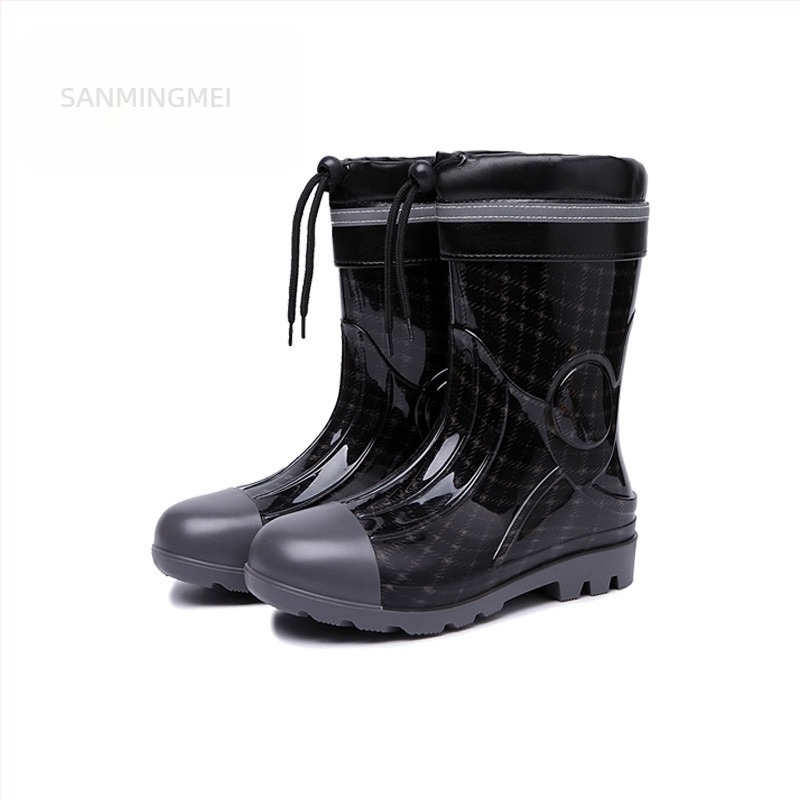 Cizmă de ploaie pentru bărbați, până la gambe, impermeabilă, antiderapante, rezistente la uzură, model camuflaj