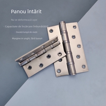 Balama pentru ușă de dulap, din oțel inoxidabil, finisaj periat, model deschidere plată, design modern minimalist