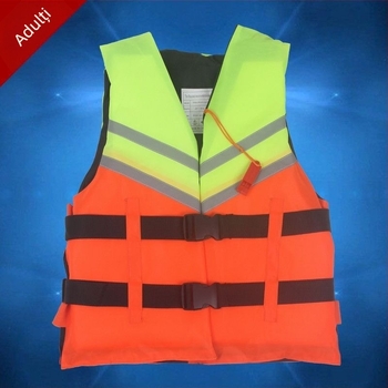 Vestă de salvare pentru adulți, profesională și portabilă, pentru pescuit și snorkeling, cu țesătură Oxford îngroșată și plutibilitate ridicată pentru bărci