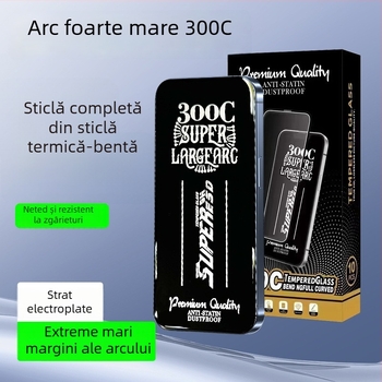 Protecție ecran din sticlă tempered pentru iPhone — HD ecran complet, rezistent la șocuri și praf, anti-amprente, auto-reparare, compatibil cu iPhone 12/13/14/11 Pro Max