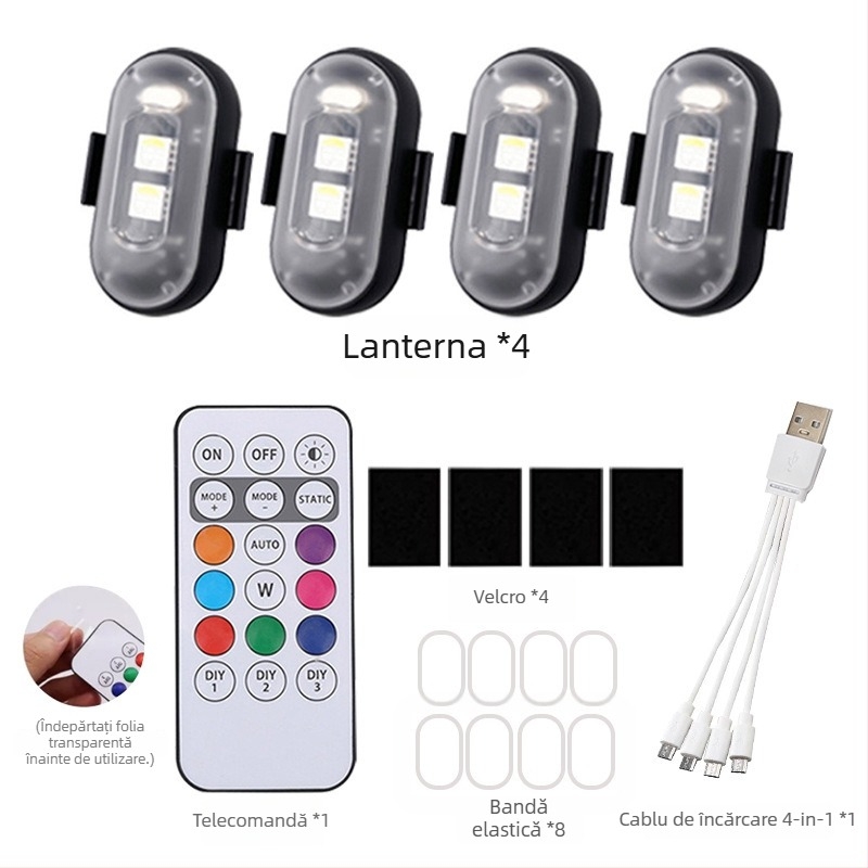 Lumină LED wireless pentru drone și vehicule — universală, 12V, 5W, LED 5050, 6500K