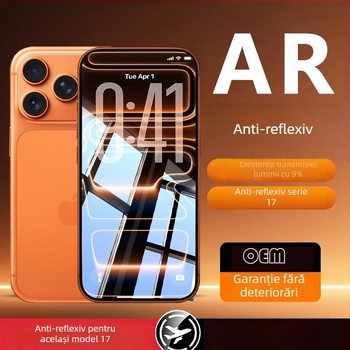 Protecție pentru ecran față pentru iPhone 17 Pro Max – Anti-reflexie, Înaltă definiție, Rezistent la zgârieturi, Rezistent la căderi, Rezistent la amprente