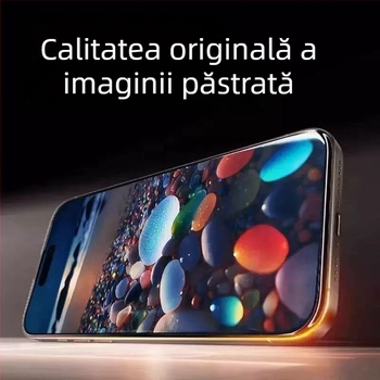 Protecție ecran din sticlă temperată pentru iPhone – claritate HD, acoperire completă, finisaj oglindă, anti-amprente, protecție la cădere