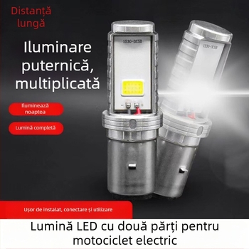 Far LED pentru motocicletă, cu fascicule duale, 12V, 10W, IP68, durată de viață 30.000 h