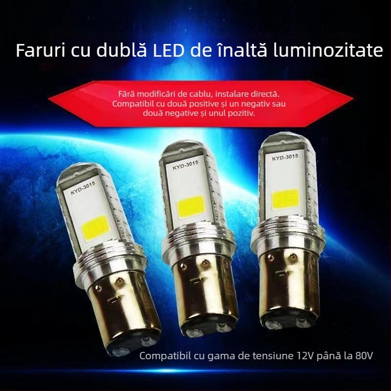 Far LED pentru motocicletă, cu fascicule duale, 12V, 10W, IP68, durată de viață 30.000 h