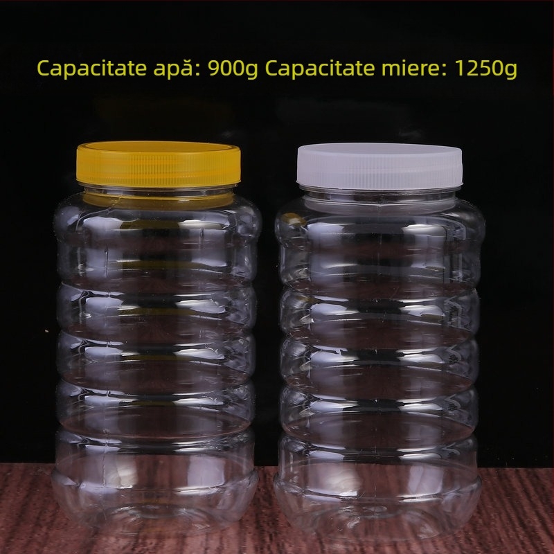 Recipient PET transparent cu gură largă pentru ambalare alimentară, imprimare offset