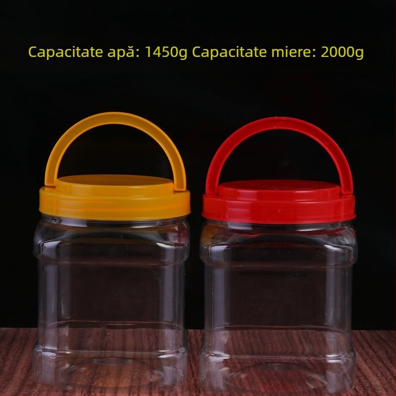 Recipient PET transparent cu gură largă pentru ambalare alimentară, imprimare offset